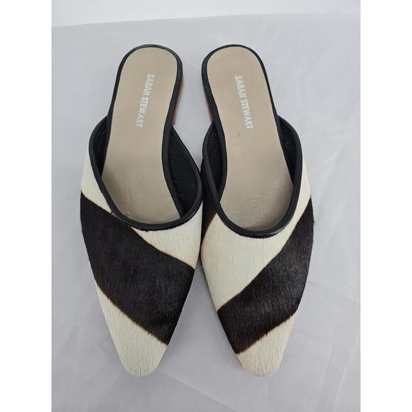 Sarah Stewart Mule Leather & Lambskin Shoes Saddle 7 - Picture 2 of 6